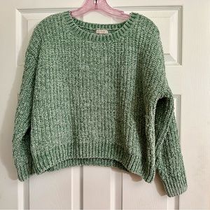 Skies Are Blue green chenille crop sweater size small